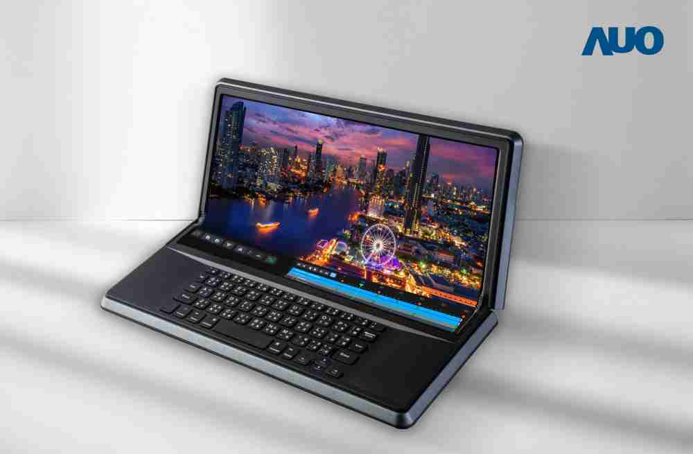 万利14.6吋Micro LED折迭显示屏幕，，搭配半径4mm的弯折绞炼，，以及高画素、、、、高亮度、、、高对比度的显示技术特点，，，即便在大视角下仍保有绝佳色相与亮度