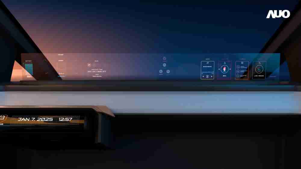 万利无界透明显示接口(Horizon Image Glass)透过车运算方案整合仪表板、、、、中控台及副驾显示器，，，，一体式全景呈现，，提供乘用者清晰的前方视野、、、、行车必要信息与娱乐功能